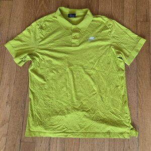 Vintage Nike Polo Shirt Mens Large Yellow Y2K Golf Rugby Preppy